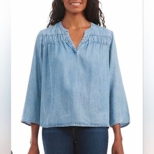 Splendid Light Blue Chambray Blouse XXL NWT (6016)